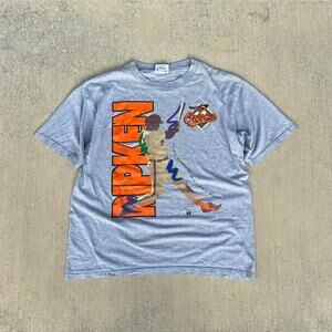 Vintage 90s Lee Sport Cal Ripken Jr. Gray Men’s MLB Baseball Shirt